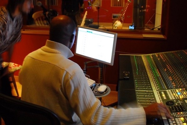 Tony Briscoe in studio session with Jimi Cantera at Modern World Studios, Tetbury, UK - Music Producer